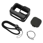 PULUZ Silikon-Schutzhülle mit Handschlaufe und Objektivabdeckung für GoPro HERO12 Black /11 Black /10 Black /9 Black, für GoPro HERO9 Black