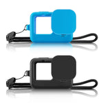 PULUZ Silikon-Schutzhülle mit Handschlaufe und Objektivabdeckung für GoPro HERO12 Black /11 Black /10 Black /9 Black, für GoPro HERO9 Black
