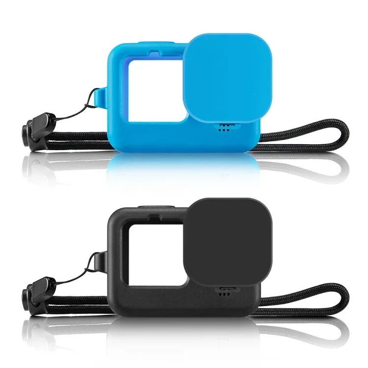 PULUZ Silikon-Schutzhülle mit Handschlaufe und Objektivabdeckung für GoPro HERO12 Black /11 Black /10 Black /9 Black, für GoPro HERO9 Black