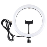 PULUZ 11,8 Zoll 30cm gebogene Oberfläche USB 10 Modi 8 Farben RGBW dimmbares LED Ring Vlogging Fotografie Video Licht mit Stativ Kugelkopf & Telefonklemme, 11,8 Zoll Tastensteuerung