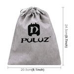 PULUZ Aufbewahrungstasche mit Kordelzug für GoPro, Insta360, DJI und anderes Action-Kamera-Zubehör, Flanelltasche, Größe: 24,5 cm x 20,5 cm, Nylon-Netztasche, Größe: 21,5 cm x 15,5 cm