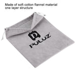 PULUZ Aufbewahrungstasche mit Kordelzug für GoPro, Insta360, DJI und anderes Action-Kamera-Zubehör, Flanelltasche, Größe: 24,5 cm x 20,5 cm, Nylon-Netztasche, Größe: 21,5 cm x 15,5 cm
