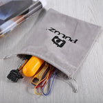 PULUZ Aufbewahrungstasche mit Kordelzug für GoPro, Insta360, DJI und anderes Action-Kamera-Zubehör, Flanelltasche, Größe: 24,5 cm x 20,5 cm, Nylon-Netztasche, Größe: 21,5 cm x 15,5 cm