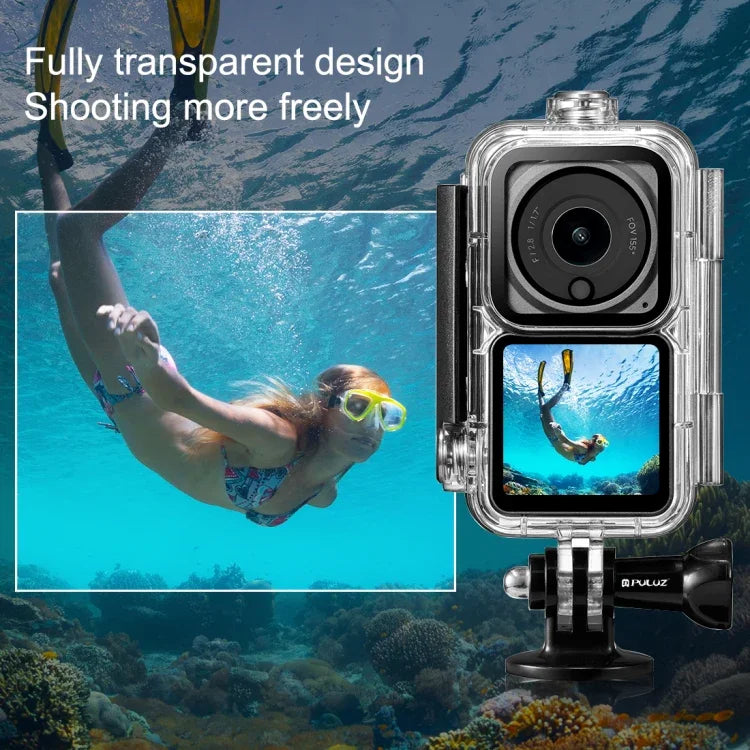 PULUZ 60m wasserdichtes Gehäuse/Tauchkoffer für DJI Action 2 Kameraeinheit / Action 2 Power Combo / Action 2 Dual-Screen Combo, Tauchkoffer