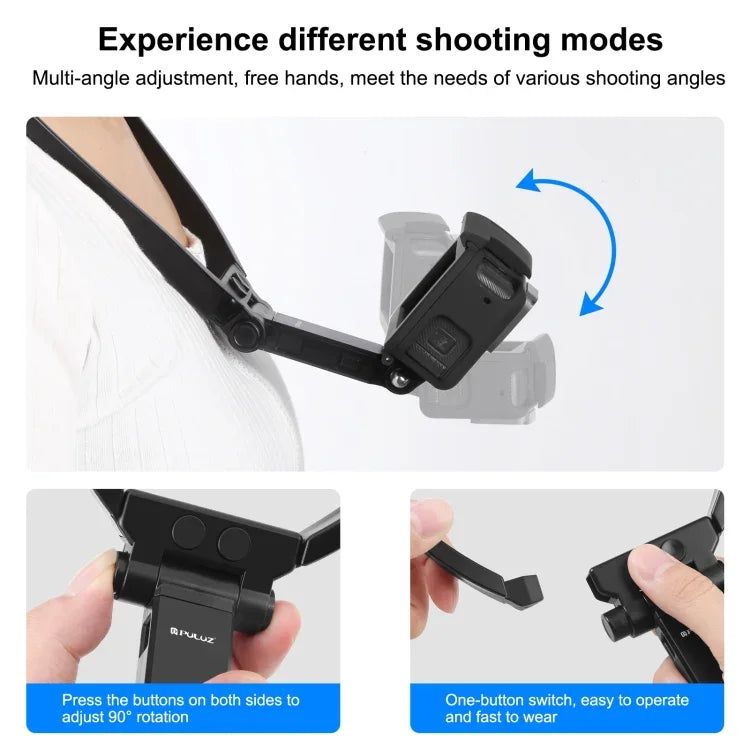 PULUZ Lazy Verstellbare Nackenhalterung für GoPro Action-Kameras und Smartphones