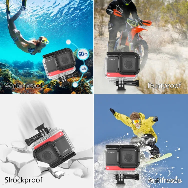 PULUZ 60m Unterwassergehäuse für Insta360 One RS 4K Edition