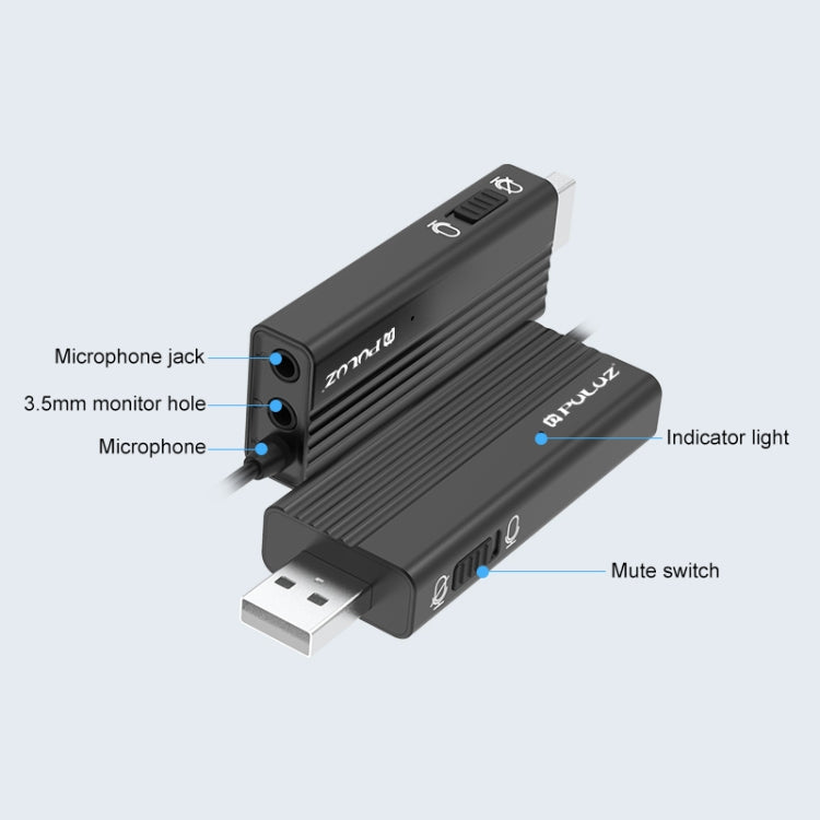 PULUZ USB-Ansteckkabel Ansteckmikrofon Lavalier Stilles Kondensatormikrofon, 1,2 m USB