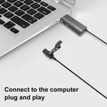 PULUZ USB-Ansteckkabel Ansteckmikrofon Lavalier Stilles Kondensatormikrofon, 1,2 m USB