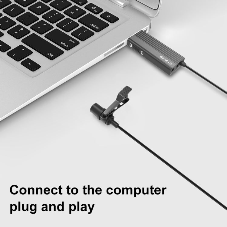 PULUZ USB-Ansteckkabel Ansteckmikrofon Lavalier Stilles Kondensatormikrofon, 1,2 m USB