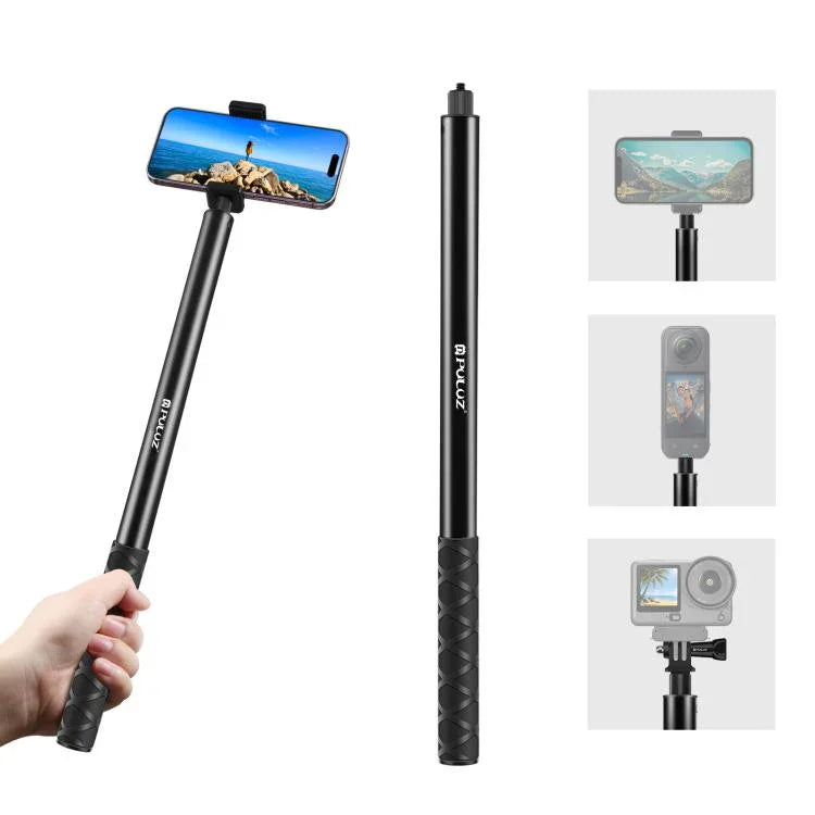 PULUZ 2m Metall-Selfie-Stick-Einbeinstativ für Insta360 One RS / X2 / X3, 2m Einbeinstativ