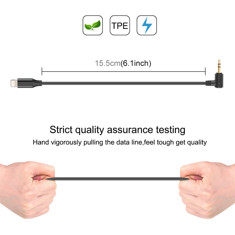 PULUZ 3,5 mm TRS Männlich zu 8-polig Männlich Live Mikrofon Audio Adapterkabel für PU3153 / PU3154, 3,5 mm zu 8-polig