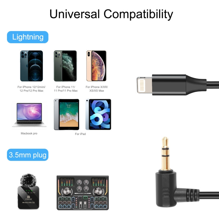 PULUZ 3,5 mm TRS Männlich zu 8-polig Männlich Live Mikrofon Audio Adapterkabel für PU3153 / PU3154, 3,5 mm zu 8-polig