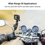PULUZ Motorradhalterung mit Spiegelfußbohrung, feste Befestigung für GoPro und andere Action-Kameras, Spiegelfußbohrungsbefestigung