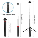 PULUZ 2m 8-teiliger Aluminiumlegierung Broadcast-Fülllicht-Halter Teleskop-Stativ