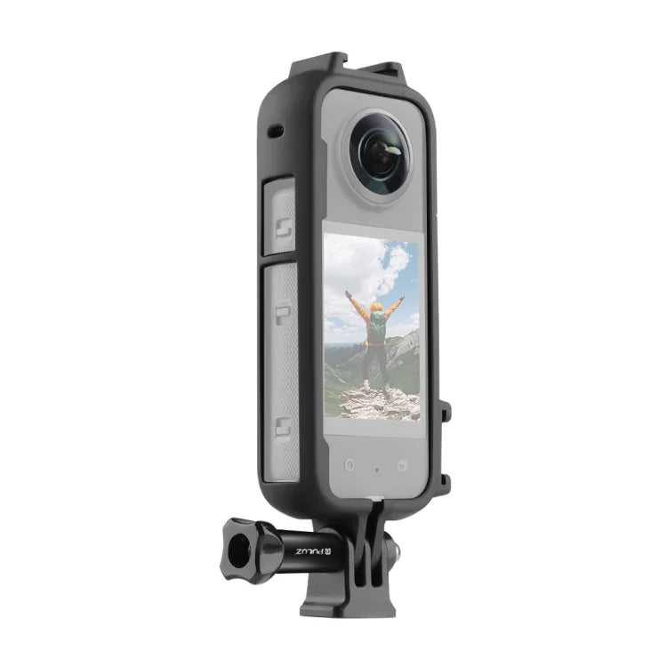 Schutzrahmen aus PC-Kunststoff für Insta360 X3 PULUZ Cold Shoe mit Adapterhalterung und Schraube, PC-Rahmen