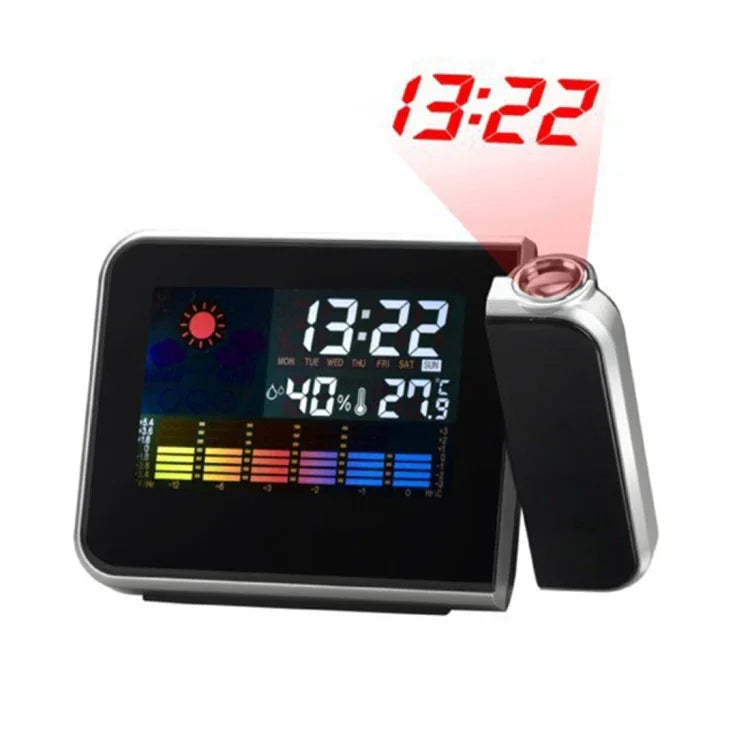Multifunktionaler Digitaler Farb-LCD-Display-LED-Projektionswecker mit Wetterstation / Temperatur / Luftfeuchtigkeit / Kalender, LED-Projektionswecker