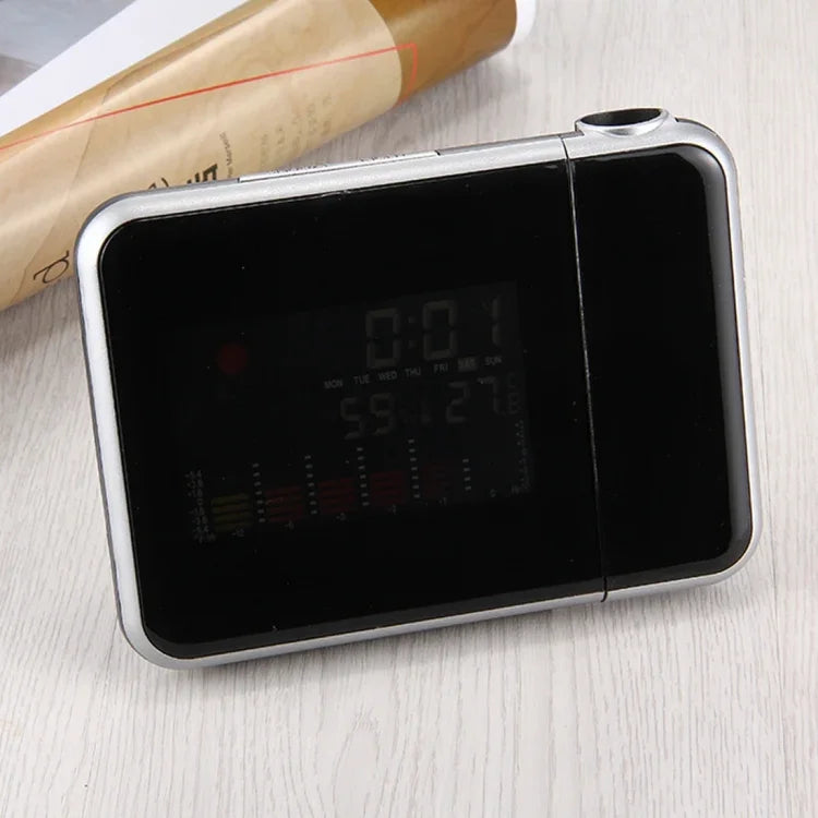 Multifunctional Digital Color LCD Display LED Projection Alarm Clock with Weather Station / Temperature / Humidity / Calendar, LED Projection Alarm Clock