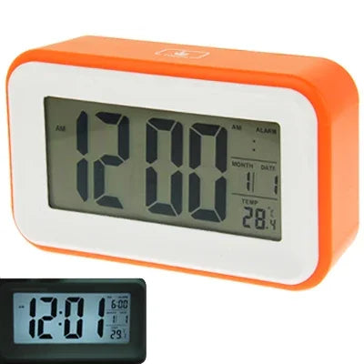 Multifunktions-Wecker mit großem Display, Kalender, LCD-Beleuchtung und Schlummerfunktion (Touch)