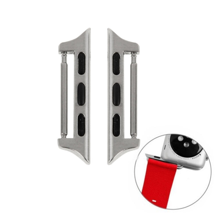 2 Stück Metallarmbandverbinder mit Metallschnalle für Apple Watch 42mm, Silber