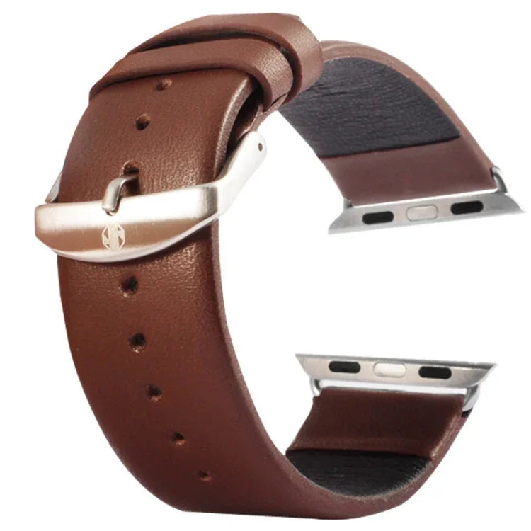 Kakapi Armband aus echtem Leder mit dezenter Textur und gebürsteter Oberfläche für Apple Watch 42 mm, inklusive Verbindungsstück