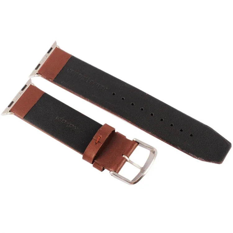 Kakapi Armband aus echtem Leder mit dezenter Textur und gebürsteter Oberfläche für Apple Watch 42 mm, inklusive Verbindungsstück