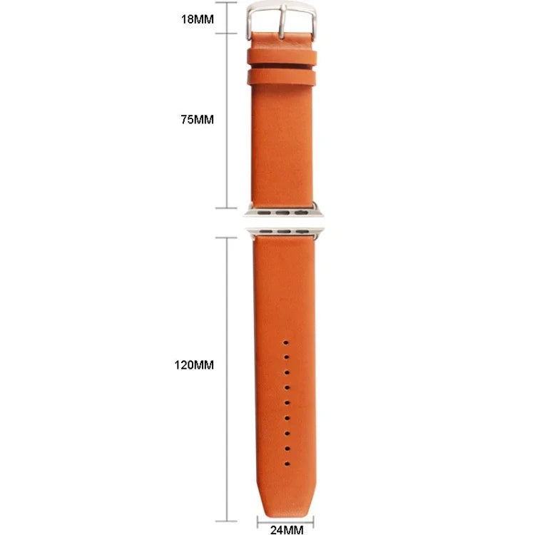 Kakapi Armband aus echtem Leder mit dezenter Textur und gebürsteter Oberfläche für Apple Watch 42 mm, inklusive Verbindungsstück