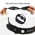 3-in-1-Armband aus Kautschuk mit Dornschließe für Apple Watch Series 10 (42 mm), 9, 8 und 7 (41 mm), SE 3, SE 2, 6, SE, 5 und 4 (40 mm) sowie 3, 2 und 1 (38 mm).