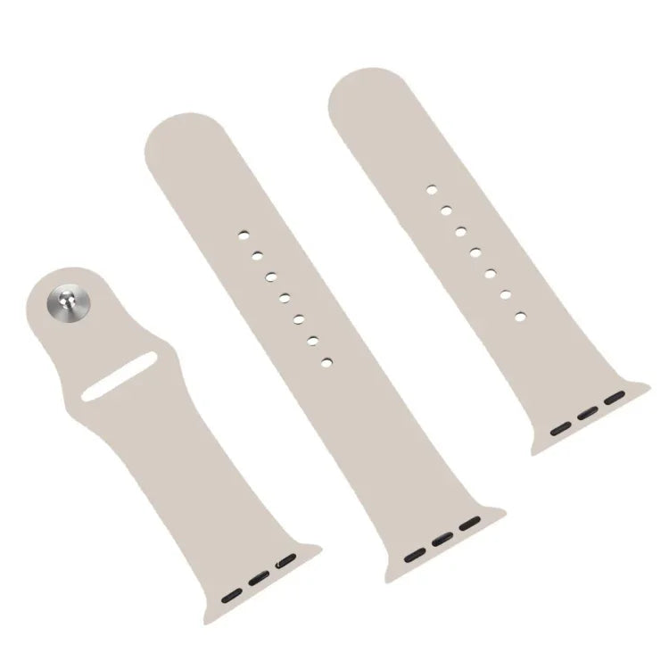 Für Apple Watch Ultra 49 mm &amp; Watch Ultra 2 49 mm / Series 9 &amp; 8 &amp; 7 45 mm / SE 3 &amp; SE 2 &amp; 6 &amp; SE &amp; 5 &amp; 4 44 mm / 3 &amp; 2 &amp; 1 42 mm: 3-in-1-Kautschukarmband mit Dornschließe