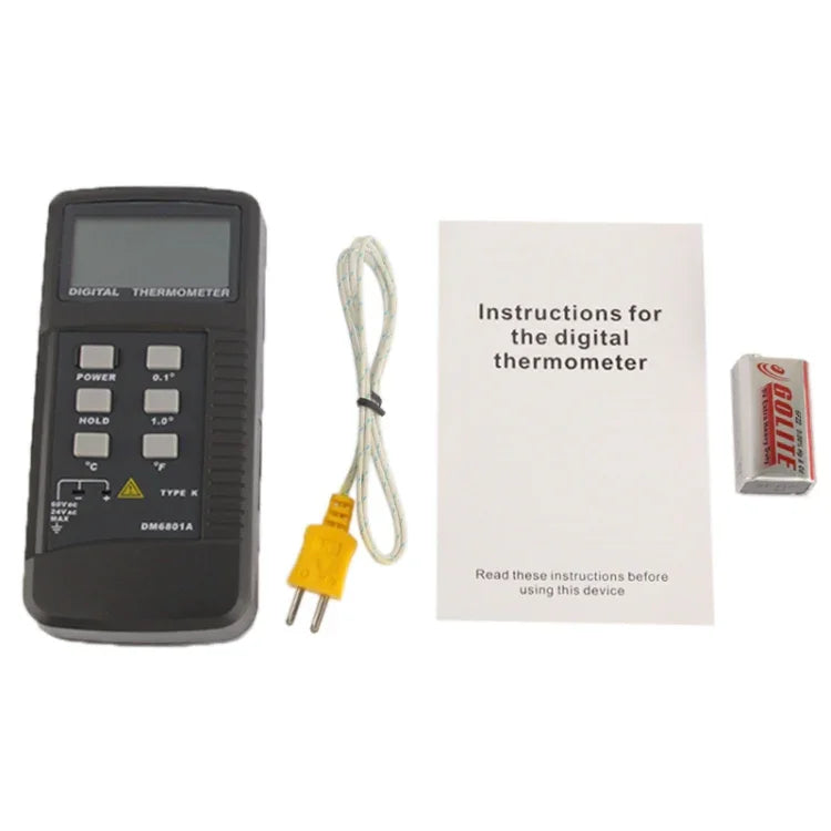 Digitales Thermometer mit K-Typ-Sensor, DM6801A