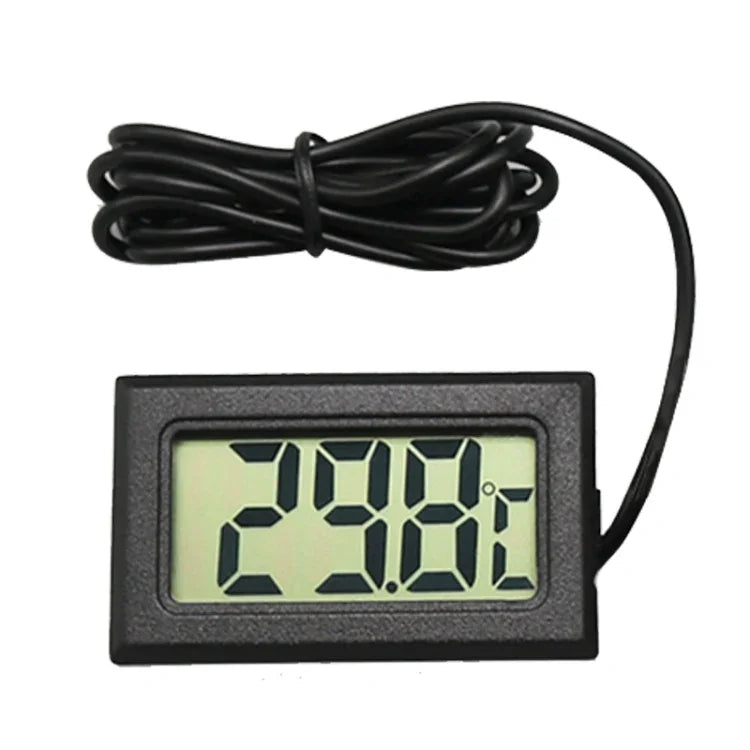 Mini-LCD-Digitalthermometer für Kühlschrank-Gefrierfach, Einbaugröße 46 mm x 26,6 mm, Kabellänge 1 m, PT-2