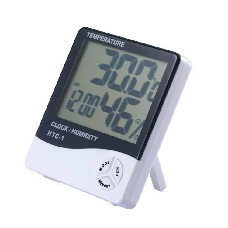3,8 Zoll LCD Digitales Temperatur- und Feuchtigkeitsmessgerät mit Uhr/Kalender (HTC-1), HTC-1
