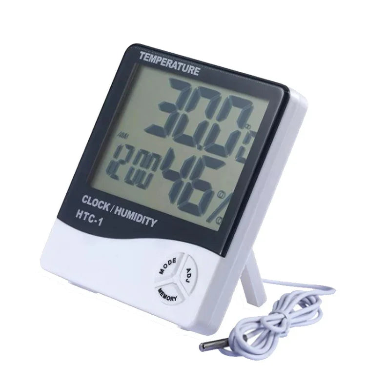 3,8 Zoll LCD Digitales Temperatur- und Feuchtigkeitsmessgerät mit Uhr/Kalender (HTC-1), HTC-1