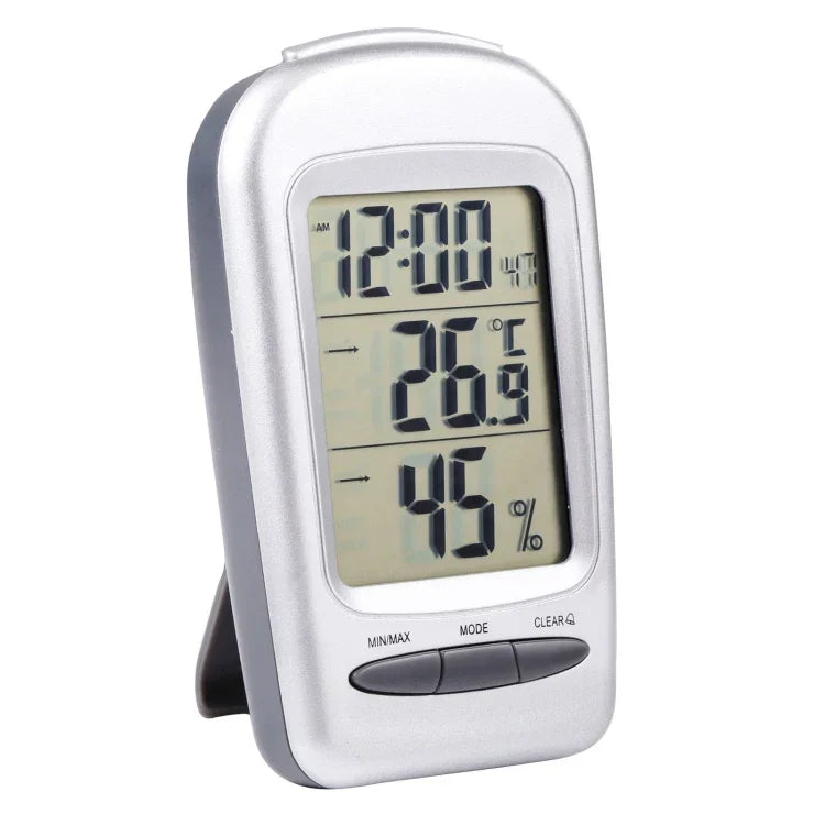 LCD Digitales Tisch-Innenraumthermometer mit Hygrometer, Datum/Uhrzeit/Frostwarnung, W240