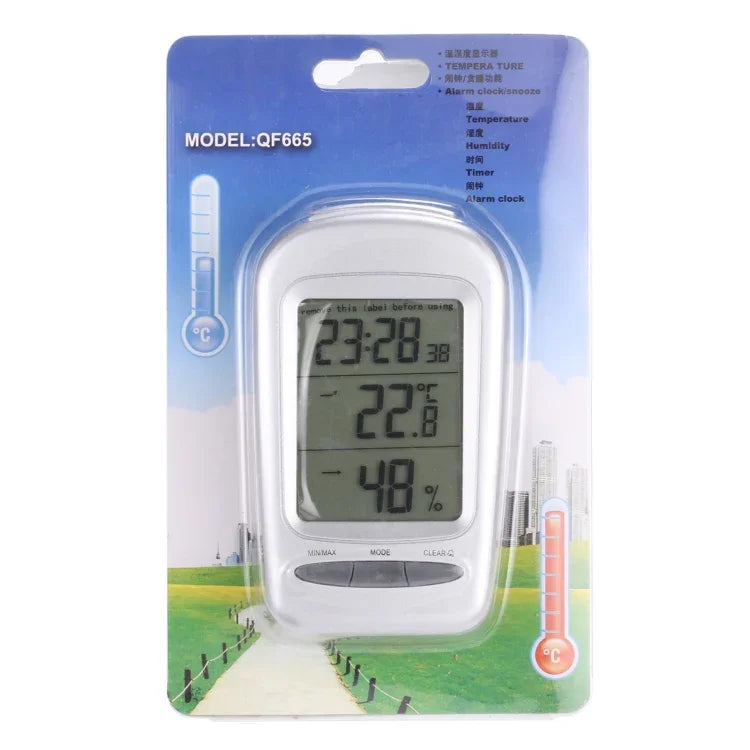 LCD Digitales Tisch-Innenraumthermometer mit Hygrometer, Datum/Uhrzeit/Frostwarnung, W240