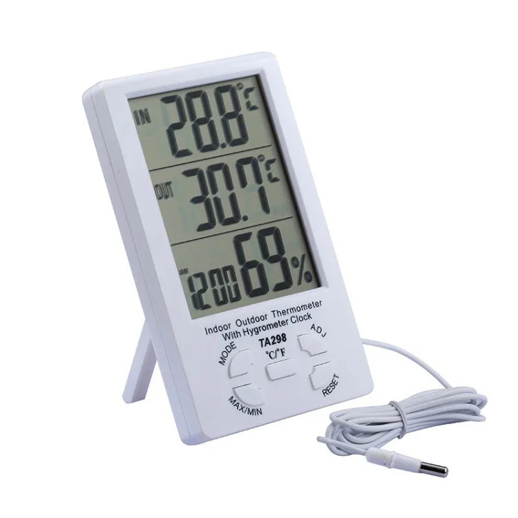TA298 Digitales LCD-Feuchtigkeits-/Hygrometer und Thermometer mit zusätzlichem Sensorkabel, TA298