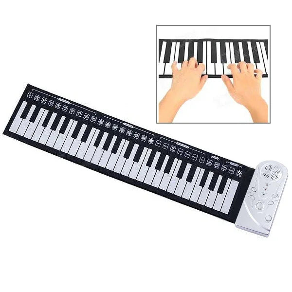 Tragbares, aufrollbares Softkeyboard mit 49 Tasten, 49 Standardtasten, weiß
