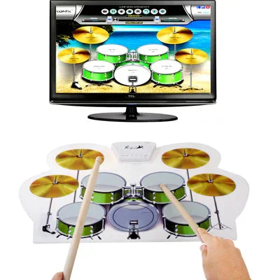 MD-1008 USB 2.0 MIDI Soft Roll-Up Drum Kit, Größe: 46 x 31 cm, Elektronisches Schlagzeug MD-1008