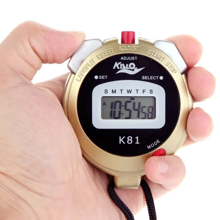 KISLO K81 Stoppuhr Professioneller Chronograph Handheld Digitaler LCD Sportzähler Timer mit Band, K81