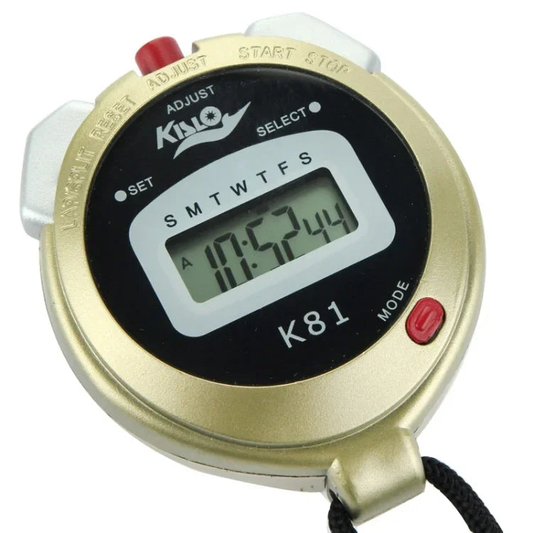 KISLO K81 Stoppuhr Professioneller Chronograph Handheld Digitaler LCD Sportzähler Timer mit Band, K81