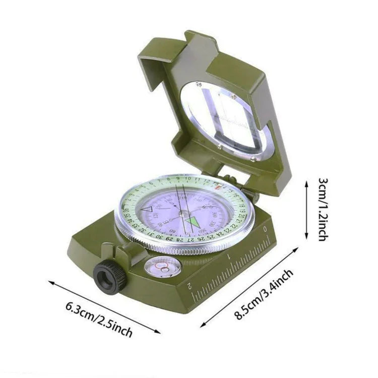 GoldGood DC60-2A Outdoor Multifunktions-Militär-Reise-Geologie-Taschen-Prismen-Kompass mit Leuchtanzeige (Armeegrün), DC60