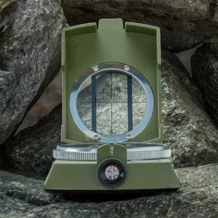 GoldGood DC60-2A Outdoor Multifunktions-Militär-Reise-Geologie-Taschen-Prismen-Kompass mit Leuchtanzeige (Armeegrün), DC60