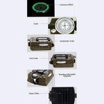 GoldGood DC60-2A Outdoor Multifunktions-Militär-Reise-Geologie-Taschen-Prismen-Kompass mit Leuchtanzeige (Armeegrün), DC60