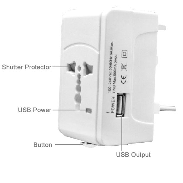 933L 4 in 1 (EU + UK + AU + US Stecker) Universeller USB-Ladegerät-Reiseadapter