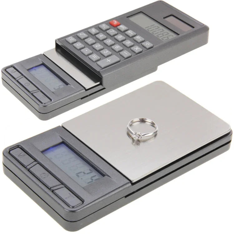 2-in-1 Elektronische Taschenwaage 1000 g x 0,1 g für Schmuck mit Taschenrechner und digitaler LCD-Anzeige, 1000 g x 0,1 g