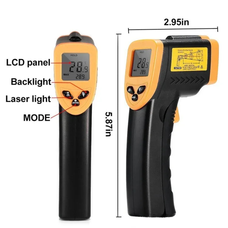Infrarot-Thermometer, Temperaturbereich: -50 - 380 Grad Celsius (D:S = 12:1), Infrarot-Thermometer