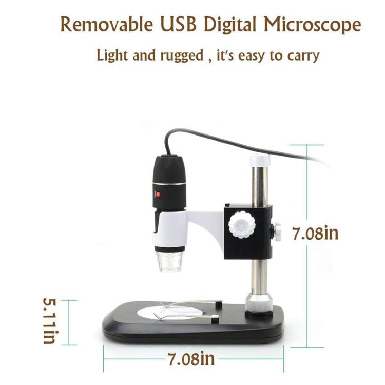 DMS-MDS800 40X-800X Vergrößerungsglas 2.0MP Bildsensor USB Digitalmikroskop mit 8 LEDs & professionellem Ständer, 40X-800X