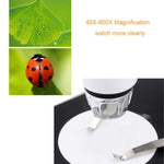 DMS-MDS800 40X-800X Vergrößerungsglas 2.0MP Bildsensor USB Digitalmikroskop mit 8 LEDs & professionellem Ständer, 40X-800X