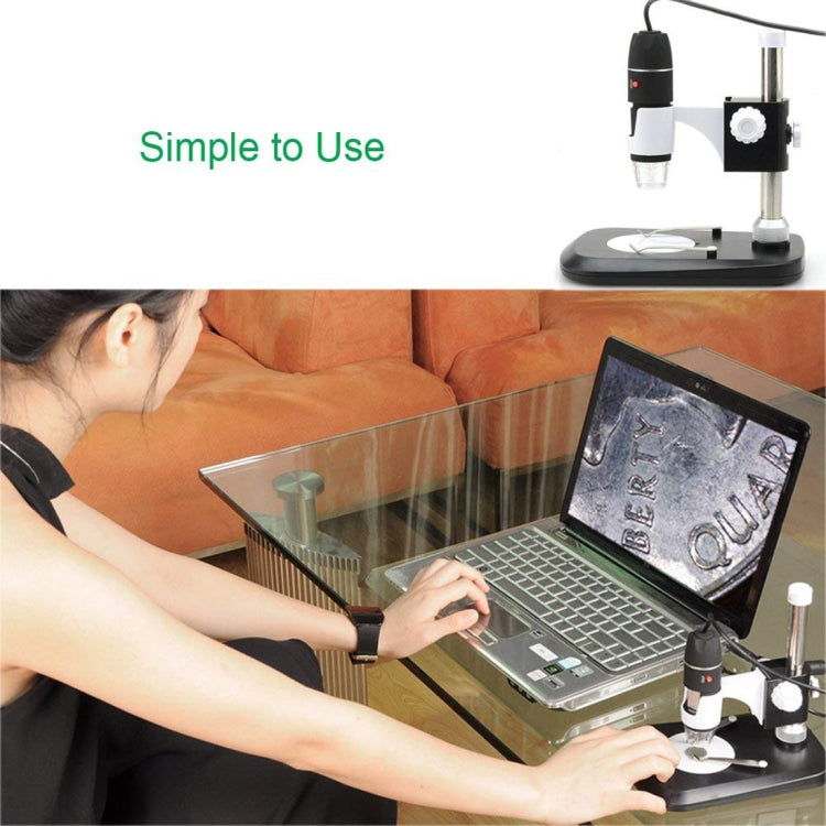 DMS-MDS800 40X-800X Vergrößerungsglas 2.0MP Bildsensor USB Digitalmikroskop mit 8 LEDs & professionellem Ständer, 40X-800X
