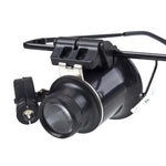 20X Brillenart Uhrmacherlupe mit LED-Licht, doppelt
