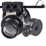 20X Brillenart Uhrmacherlupe mit LED-Licht, doppelt